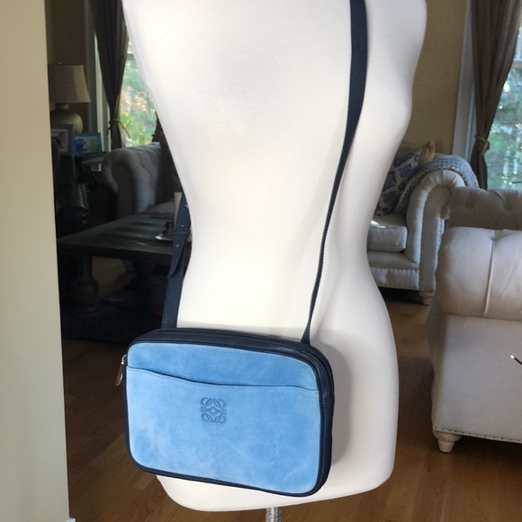 Loewe Madrid Vintage Leather Anagram Crossbody Blue - Picture 9 of 10